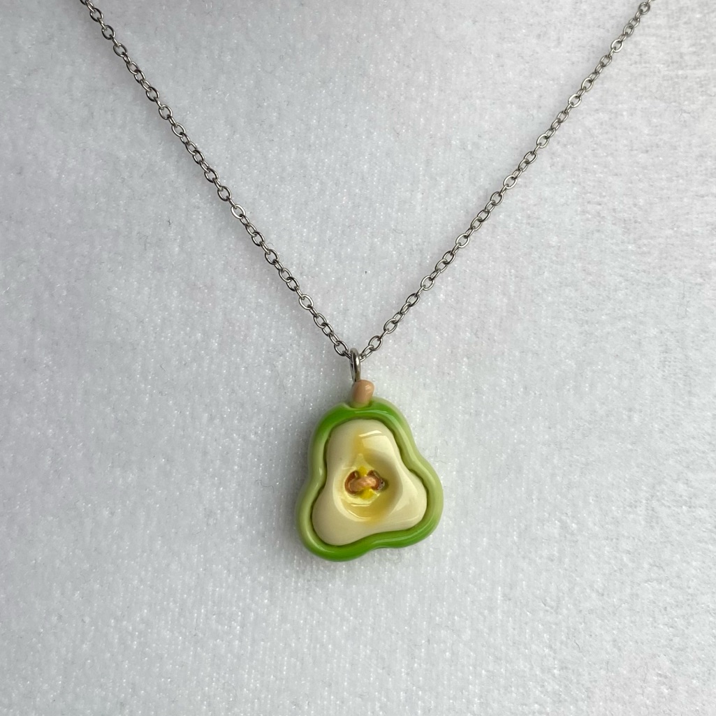 Handmade Fruit Pendant Necklace Stainless Steel Stocking Stuffer Kawaii Whimsy